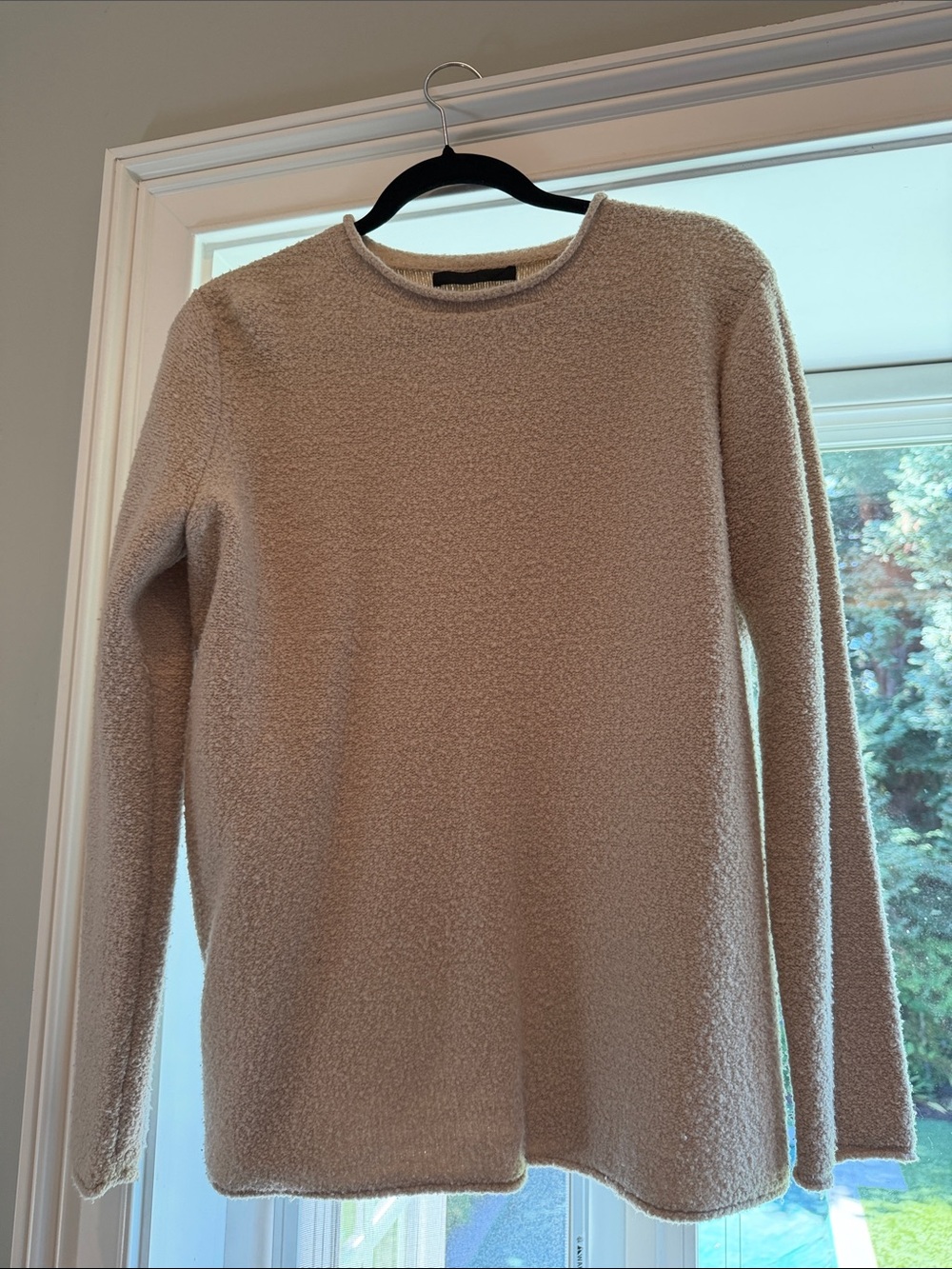 Jenni Kayne Cream Bouclé Crewneck Sweater